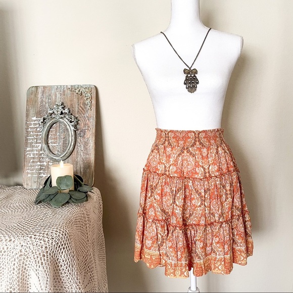 NWT Rachel Zoe Pleated Paisley Floral Print Mini Skirt - Picture 2 of 10